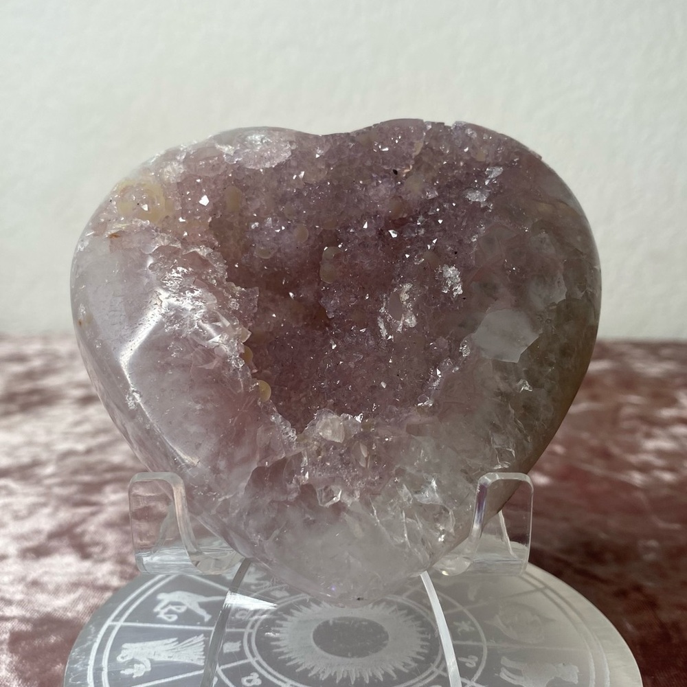 Pink Sugar Druzy Heart 💓⚪️💓